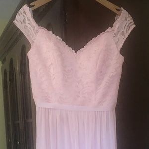 David’s Bridal Off-the-Shoulder Bridesmaid Dress